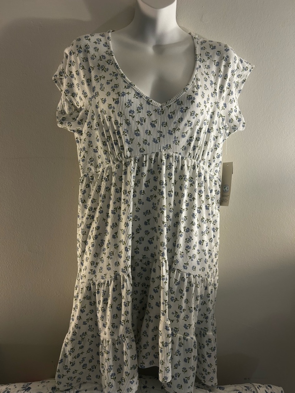 No Boundaries Floral Babydoll Mini Dress L 12-14 NWT Cottagecore